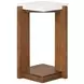 Lincoln White and Walnut Rectangular Stone Top Occasional Table Set with Casters