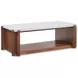 Lincoln White and Walnut Rectangular Stone Top Occasional Table Set with Casters