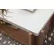 Lincoln White and Walnut Rectangular Stone Top Coffee Table with Casters