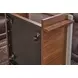 Lincoln White and Walnut Rectangular Stone Top Coffee Table with Casters