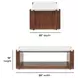 Lincoln White and Walnut Rectangular Stone Top Coffee Table with Casters
