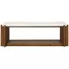 Lincoln White and Walnut Rectangular Stone Top Occasional Table Set with Casters