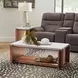 Lincoln White and Walnut Rectangular Stone Top Occasional Table Set with Casters