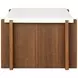 Lincoln White and Walnut Rectangular Stone Top Occasional Table Set with Casters