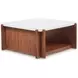 Lincoln White and Walnut Square Stone Top Occasional Table Set with Casters