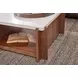 Lincoln White and Walnut Square Stone Top Coffee Table with Casters