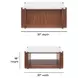 Lincoln White and Walnut Square Stone Top Coffee Table with Casters