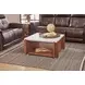 Lincoln White and Walnut Square Stone Top Occasional Table Set with Casters