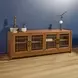 Lincoln Warm Walnut 76" TV Stand with USB Charging