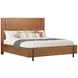 Lincoln Warm Walnut King Platform Bed with USB Charging and LED