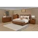 Lincoln Warm Walnut King Platform Bed with USB Charging and LED