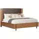 Lincoln Warm Walnut and Rich Brown Upholstered Platform Bedroom Set