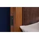 Lincoln Warm Walnut and Rich Brown King Upholstered Platform Bed with USB Charging and LED