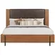 Lincoln Warm Walnut and Rich Brown Upholstered Platform Bedroom Set