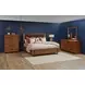 Lincoln Warm Walnut and Rich Brown Upholstered Platform Bedroom Set