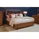 Lincoln Warm Walnut and Rich Brown King Upholstered Platform Bed with USB Charging and LED