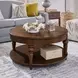 Bellevue Whiskey Brown Round Occasional Table Set with Casters