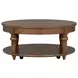 Bellevue Whiskey Brown Round Occasional Table Set with Casters