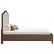 Bellevue Creamy Tan and Whiskey Brown Performance Fabric King Upholstered Platform Bed with Nailhead Trim