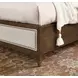 Bellevue Creamy Tan and Whiskey Brown Performance Fabric King Upholstered Platform Bed with Nailhead Trim