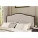 Bellevue Creamy Tan and Whiskey Brown Performance Fabric King Upholstered Platform Bed with Nailhead Trim