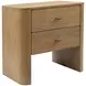 Normandy Warm Driftwood 2 Drawer Nightstand with USB Charging