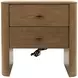 Normandy Warm Driftwood 2 Drawer Nightstand with USB Charging