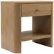 Normandy Warm Driftwood 1 Drawer Open Nightstand with USB Charging