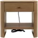 Normandy Warm Driftwood 1 Drawer Open Nightstand with USB Charging