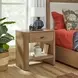 Normandy Warm Driftwood 1 Drawer Open Nightstand with USB Charging