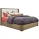 Normandy Cream and Driftwood Performance Fabric King Upholstered Panel Bed