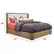 Normandy Cream and Driftwood Performance Fabric King Upholstered Panel Bed