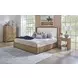 Normandy Cream and Driftwood Performance Fabric King Upholstered Panel Bed