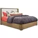 Normandy Cream and Driftwood Performance Fabric King Upholstered Storage Panel Bed