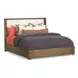 Normandy Cream and Driftwood Performance Fabric King Upholstered Storage Panel Bed