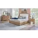 Normandy Cream and Driftwood Performance Fabric King Upholstered Storage Panel Bed