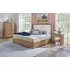 Normandy Cream and Driftwood Performance Fabric King Upholstered Storage Panel Bed
