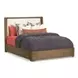 Normandy Cream and Driftwood Performance Fabric Queen Upholstered Panel Bed