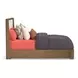 Normandy Cream and Driftwood Performance Fabric Queen Upholstered Panel Bed