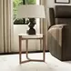 Verona Medium Brown and White Round Stone Top Accent Table
