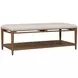 Verona Cream and Medium Brown Performance Fabric Upholstered Rectangular Coffee Table