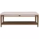 Verona Cream and Medium Brown Performance Fabric Upholstered Rectangular Coffee Table
