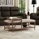 Verona Cream and Medium Brown Performance Fabric Upholstered Rectangular Coffee Table
