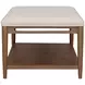 Verona Cream and Medium Brown Performance Fabric Upholstered Rectangular Coffee Table