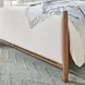 Verona Cream and Medium Brown Performance Fabric King Upholstered Panel Bed