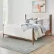 Verona Cream and Medium Brown Performance Fabric King Upholstered Panel Bed