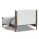 Verona Cream and Medium Brown Performance Fabric Queen Upholstered Panel Bed