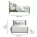 Verona Cream and Medium Brown Performance Fabric Queen Upholstered Panel Bed