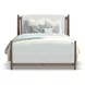 Verona Cream and Medium Brown Performance Fabric Queen Upholstered Panel Bed