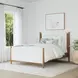 Verona Cream and Medium Brown Performance Fabric Queen Upholstered Panel Bed